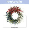 thumbnail image 3 of Clearance! 22 Inches American Flag Floral Wreaths Patriotic Decorations Wreath Red White Blue Artificial Floral Twig Wreath 4Th of July Independence Day Memorial Day Flag Day Hanging, 3 of 9