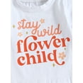 thumbnail image 5 of Toddler Bell Bottoms Outfit for Girls Stay Wild Flower Child Tshirt Floral Flared Leggings Pants Baby Kids Summer Clothes, 5 of 8
