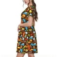 thumbnail image 2 of Lsque Cute Beach Dolphin Print Women's Casual Dress T-Shirt Summer Short Sleeve Scoop Neck Swing Dresses, 2 of 6