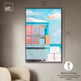 thumbnail image 5 of Italian Glam Lifeguard House Canvas Vibrant Coastal Wall Art by Art Remedy, Black Frame, 36" x 54", 5 of 7