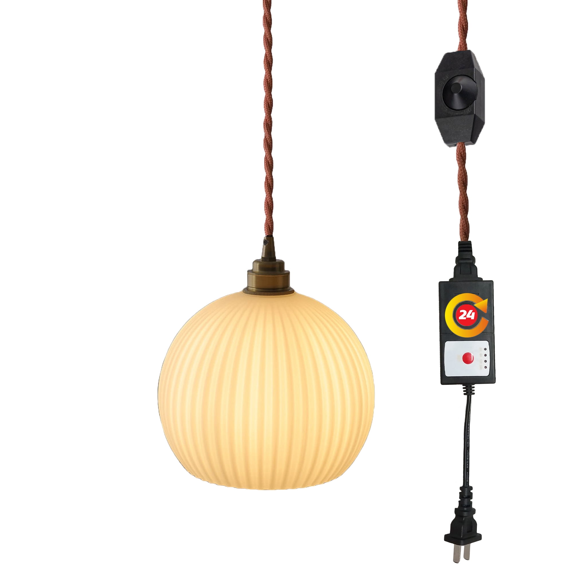 FSLiving Smart Timming Swag Pendant Light with 15ft Plug In Cord