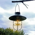 thumbnail image 1 of Lámpara solar para jardín al aire libre, lámpara colgante vintage de hierro para jardín, luz decorativa para acampar, balcón y ambiente nocturno, 1 of 3