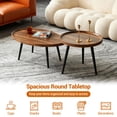 thumbnail image 4 of Modern Nesting Side Table Set of 2, Walnut Coffee Tables for Living Room, Mid Century Modern Nesting Side Tables for Living Room Farmhouse End Table for Small Spaces Sofa Bedside Balcony Walnut, 4 of 6