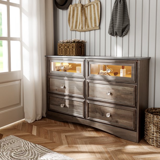 grey dresser with led lights ISABELLA GREY DRESSER WITH LED