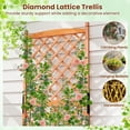 thumbnail image 2 of MAT EXPERT Raised Garden Bed with Trellis, Lattice Panel with Hanging Roof, Drainage Hole, Planter Box for Flower, Vine, Elevated Outdoor Planter for Garden, 2 of 16