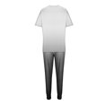 thumbnail image 4 of Frostluinai Shortsleeve Sweatsuits Women 2 Piece Outfit Short Sleeve Tops Elastic Waist Sweatpants Fashion Gradient Tracksuits with Pocket, 4 of 5