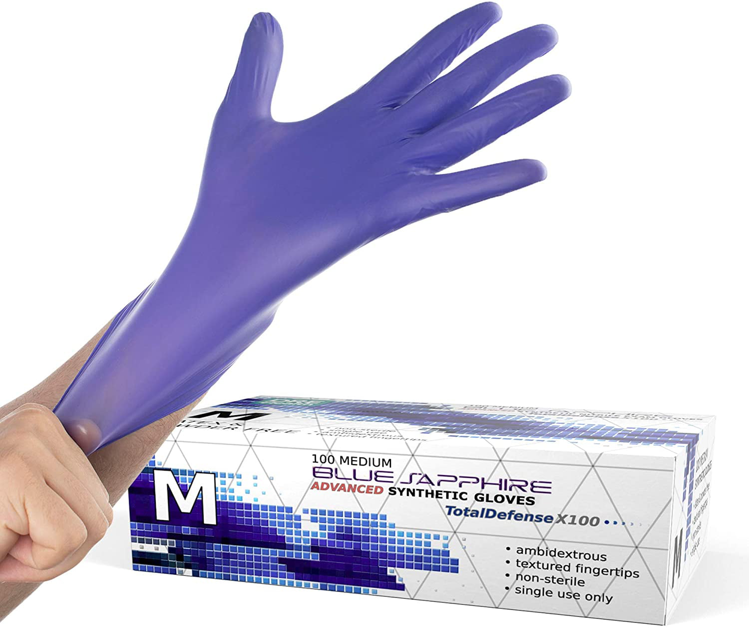 Black Lightning Powder & Latex Free Nitrile Gloves Medium CASE OF 1,000 