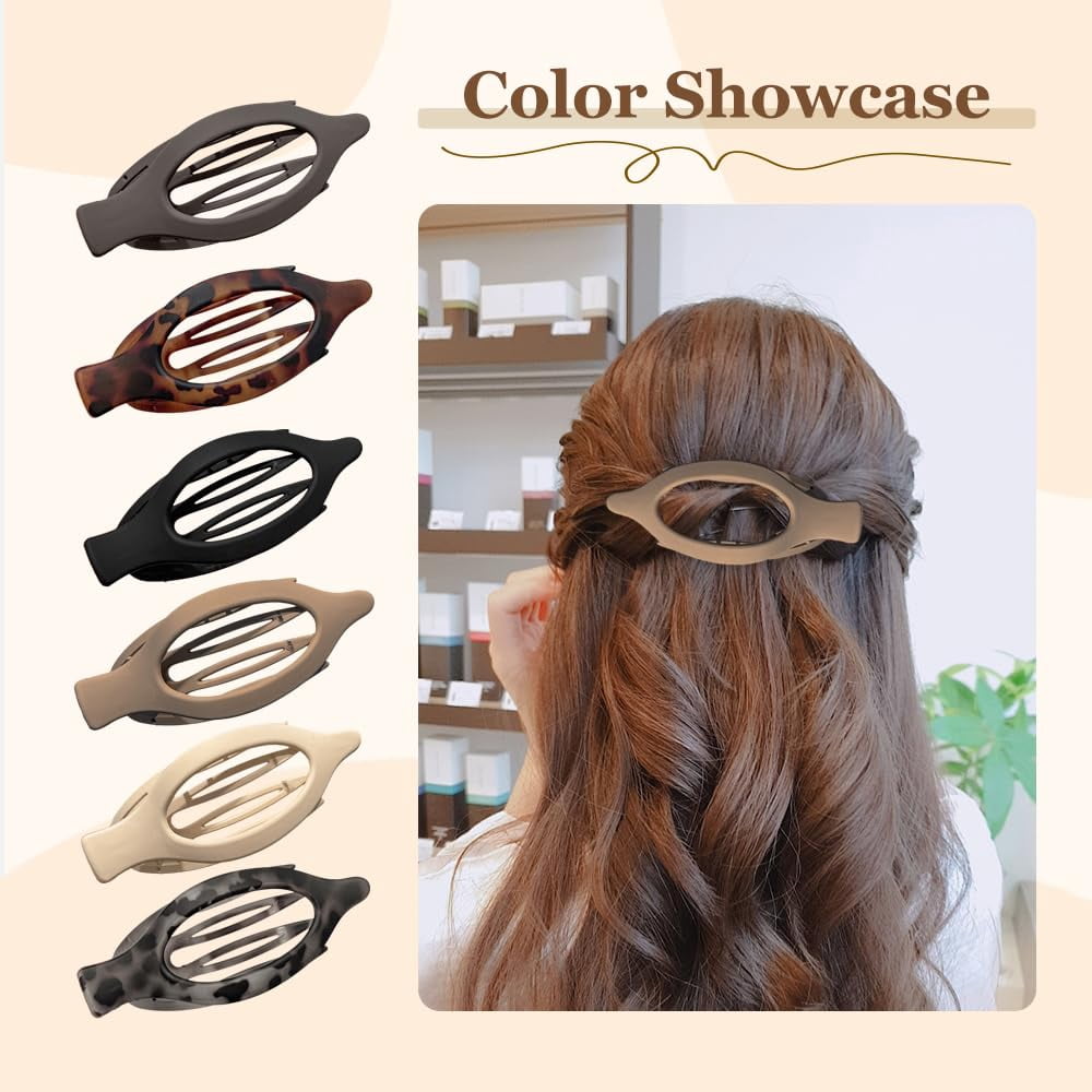 Flat Claw Clips for Women, French Flat Hair Clips for Women Hair, No-Slip Grip Hair Styling Accessories for Women Girls Daily Use (B)