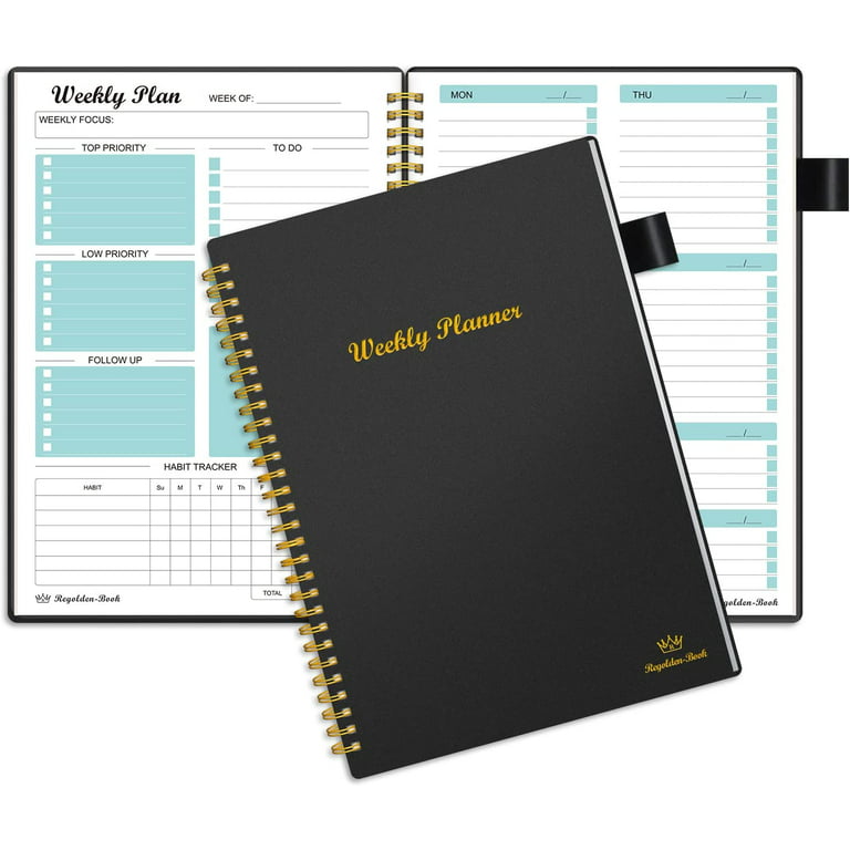  Undated Weekly Planner- Weekly Goals Notebook with To Do List  and Habit Tracker, Journal Planner, Agenda 2024-2025 Daily Weekly Planner  Undated Hardcover, a5, 8.6 x 6.3 inches, White : Office Products