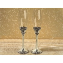Sophisticated Ivory Fleur de lis Toasting glasses