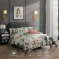 thumbnail image 5 of Bebejan Vintage Bloom 5 Piece Comforter Set, King, Grey,  100% Cotton Sateen, Reversible, All Season, Cozy Comfort, 5 of 8