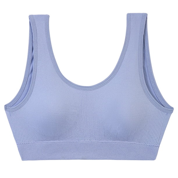 Sujetador deportivo sin aros con espalda cruzada para mujer - Tejido transpirable que absorbe el sudor, tirantes ajustables, tallas M-XL con medidas de contorno de pecho y bajo pecho