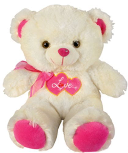 pink and white teddy bear