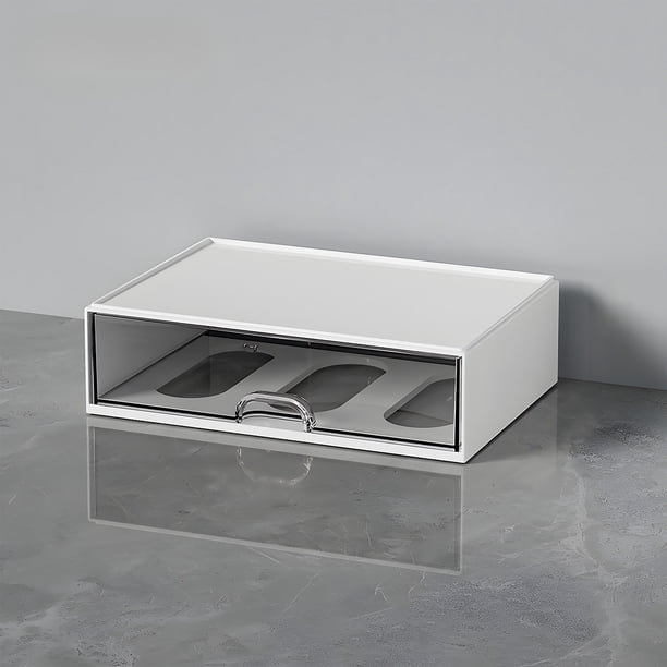 Estantería transparente, caja de almacenamiento compartimentada, estación de trabajo de gran capacidad, organizador de escritorio, estante de sobremesa, para oficina, 2 niveles, metal,