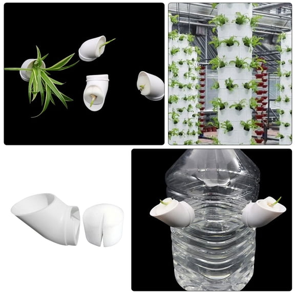 SKISUNO 1Set Durable Plastic Hydroponic Planter Cups with Sponge for Indoor Orchid and Flower Growing