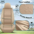 thumbnail image 5 of LAONNVIR Car Seat Covers Fit for Toyota Prius 2001-2015:Front Set Waterproof Leather Vehicle Seat Cushion Luxury Automotive Protector(Beige7,2PCS Front), 5 of 8