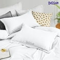 thumbnail image 3 of Bedsium Duvet Cover Cotton Solid - Duvet Cover 3 pcs, Includes 1 Duvet Cover White 3 pcs, Includes 1 Duvet Cover - Alaskan King (132x120) with Zipper Closure & 2 Pillow Shams, NO Comforter, 3 of 4