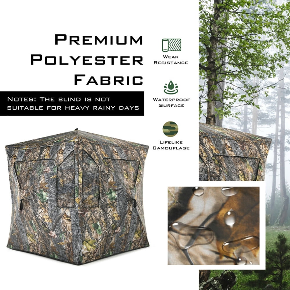 Aimee Lii 3 Person Portable Pop-Up Ground Tent with Gun Ports and Carrying Bag, Outdoor Camping Hiking Tent