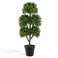 thumbnail image 1 of Gymax 45 Inch Artificial Boxwood Topiary Ball Tree Fake 5 Ball Topiary Tree for Home, 1 of 8