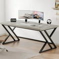 thumbnail image 5 of Rustic Computer Desk  Metal Wood Home Office Desk  Industrial Simple Study Executive Desk for Writing Work  Wooden Student Gaming Computer PC Table with Storage for Bedroom  Inch  Rustic, 5 of 5