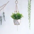 thumbnail image 2 of Macrame Plant Hanger Indoor Jute Hanging Planter Basket with Wood Beads Decorative Flower Pot Holder No Tassels for Indoor Outdoor Boho Home Decor 24.4 Inch, 2 of 6