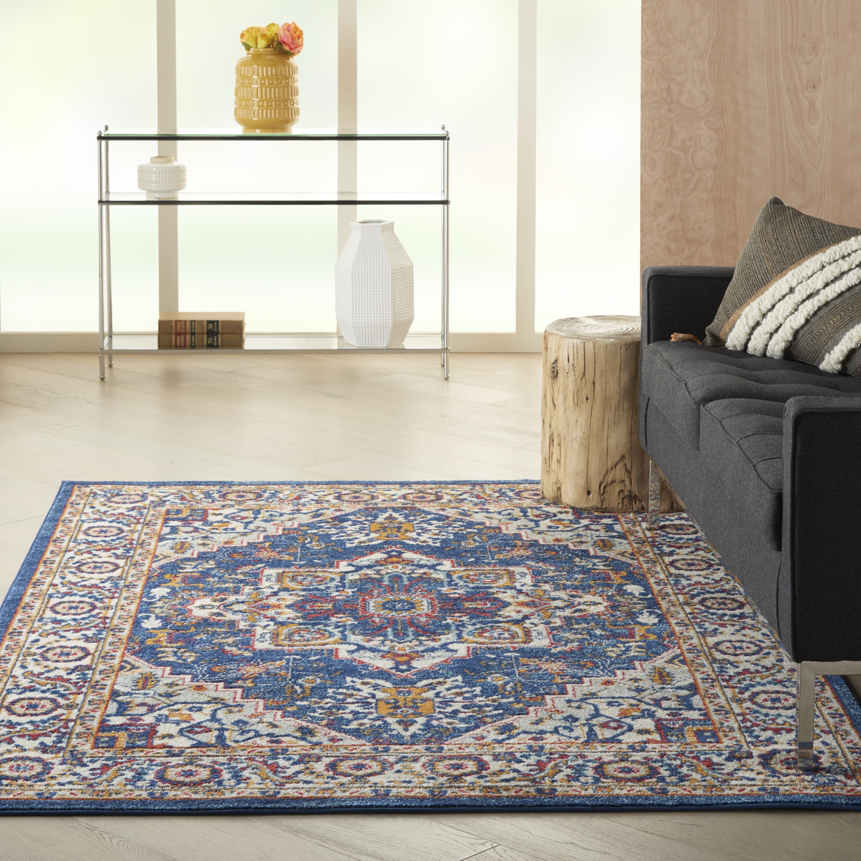 Nourison Passion Blue/Multicolor Area Rug
