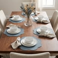 thumbnail image 2 of Unique Bargains Set of 6 Faux Leather Placemats for Kitchen Table Decor Blue 15"x15", 2 of 7