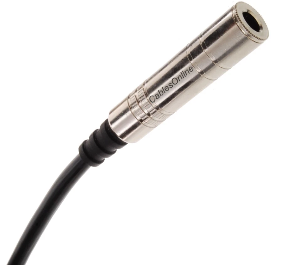 1Ft Premium 1/4 Inch 6.3Mm Trs Female To Male Stereo Short Audio Extension Cable