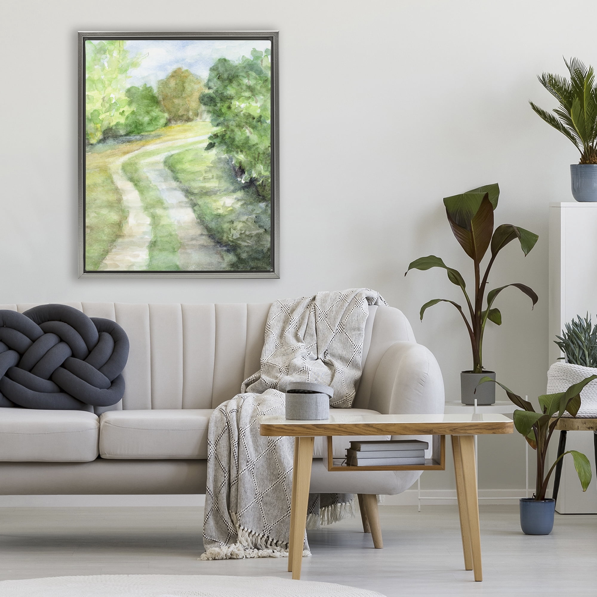 Stupell Industries Around The Bend Gray Framed Floater Canvas Wall Art, design by Lanie Loreth