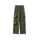 thumbnail image 1 of Pantalones de trabajo de longitud completa para hombre, de color liso, con bolsillos, informales, de pierna recta, 1 of 3