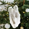 thumbnail image 6 of Neoyler 2Pack Christmas Decorations Artificial Feather Bird Ornaments Clip on Realistic Lightweight Foam Decorative Birds for Tree Mantel Centerpiece Indoor Outdoor White 7.1in, 6 of 6
