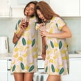 thumbnail image 4 of Gukieu Banana With Leaves Print Women's Nightgown, A-line Round Neck Short-sleeved Nightgown Pajamas Home Wear Suitable for Home and Outing, 4 of 6