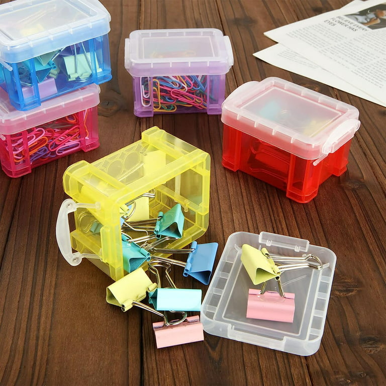 Small Plastic Box, Stackable Mini Plastic Storage Box with Lid, Clear  Plastic Organizer Container for Small Crafts Items - 8 Pack 