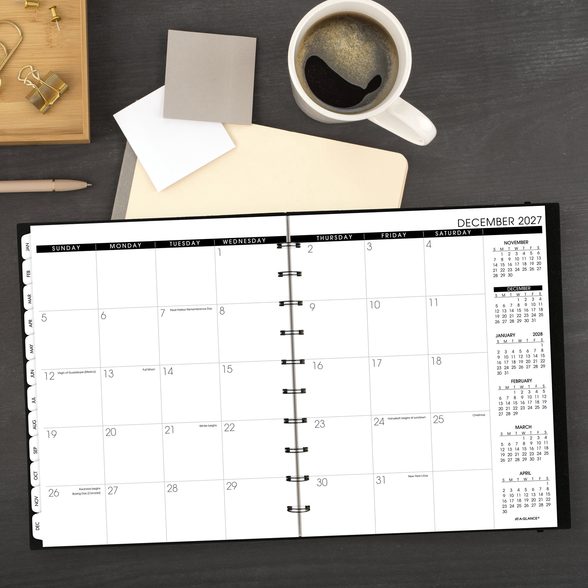 AT-A-GLANCE Move-A-Page 2027 Weekly Monthly Appointment Book Planner Black Large