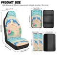 thumbnail image 7 of Xoenoiee Beach Dolphin Hibiscus Leaves Seashell Heart Print Car Accessories Set of 5, PU Leather Car Seats Cover Protector, Seatbelt Cover, Auto Armrest Cover Protector for Most Vehicle, SUV, Truck, 7 of 7