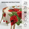 thumbnail image 5 of Red Flower Round Tablecloth Desk Cloth Washable Table Cover for Kitchen Party Decor 60 Inch, 5 of 6