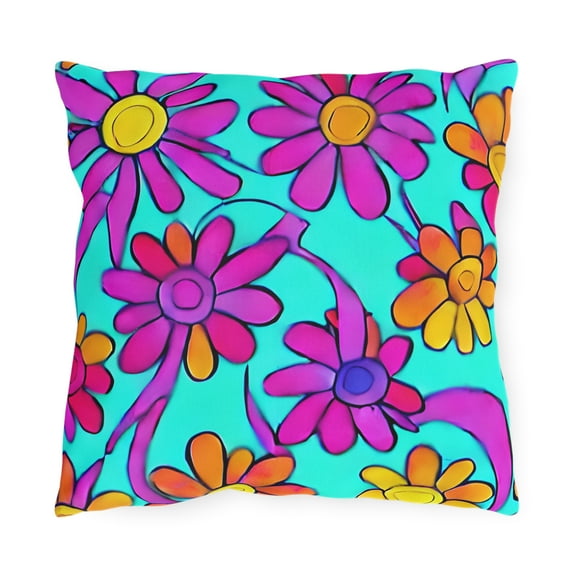 Outdoor Pillows In Flowers Pattern