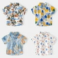 thumbnail image 4 of YTDSCS Toddler Kids Boys Summer Shirt Kids Patterned Lapel Neck Short Sleeve Tops Button down Casual Shirts for 1-6 Years, 4 of 9