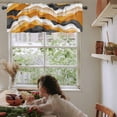 thumbnail image 5 of Valances for Windows Gradient Ocean Waves Orange Gray Gradient Waves Valance Rod Pocket Window Treatments Curtains for Kitchen Small Windows Living Room Bedroom Bathroom, 60"x18", 5 of 7
