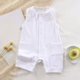 thumbnail image 2 of Wxirdiow Baby Boy Rompers Baby Rompers Summer Newborn High Stretch Solid Color Breathable Cotton With Front Button Closure White Size,6-9 Months, 2 of 6