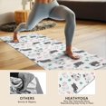 thumbnail image 4 of 74x26 Inch Yoga Towel, Sweat Absorbent Non-Slip Mat for Hot Yoga, Pilates & Fitness,Cat Floral Leaf White Pattern, 4 of 5