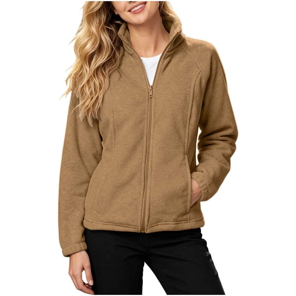 yillto Fleece Jacket Women Zip up Lightweight Soft Warm Winter Jackets for Women with Pockets Hiking Coat