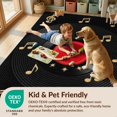 thumbnail image 4 of Design&I 3'x5' Washable Throw Rug Wet Concentric Vinyl Rings Cd Musical Motif Starburst Tapete for Entryway, Kitchen, Ultra-Thin & Non-Slip Skid-Resistant Small, 4 of 7