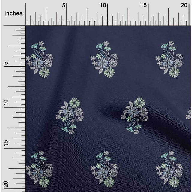 oneOone Coton Flex Tissu Feuilles & Imprimé Artistique Floral BTY 40 Pouces de Large