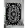 thumbnail image 5 of Fsddascl Black Boho Shower Curtain Set - Extra Long 72" x 96" Washable Bathtub Curtain with 12 Hooks, Retro Farmhouse Neutral Abstract Geometric Waterproof Fabric Stall Shower Curtains for Bathroom, 5 of 6
