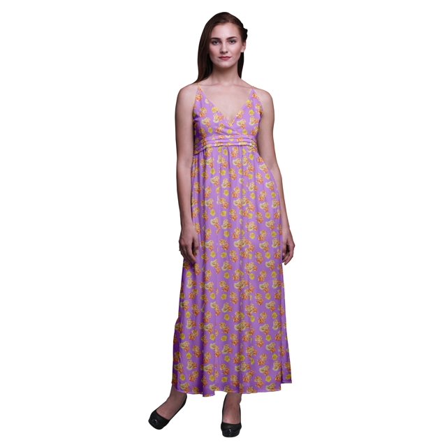Bimba Robe Longue Chic à Imprimé Floral pour Femme, Style Bohème, Maxi d'Été, Tenue de Plage - Moyen
