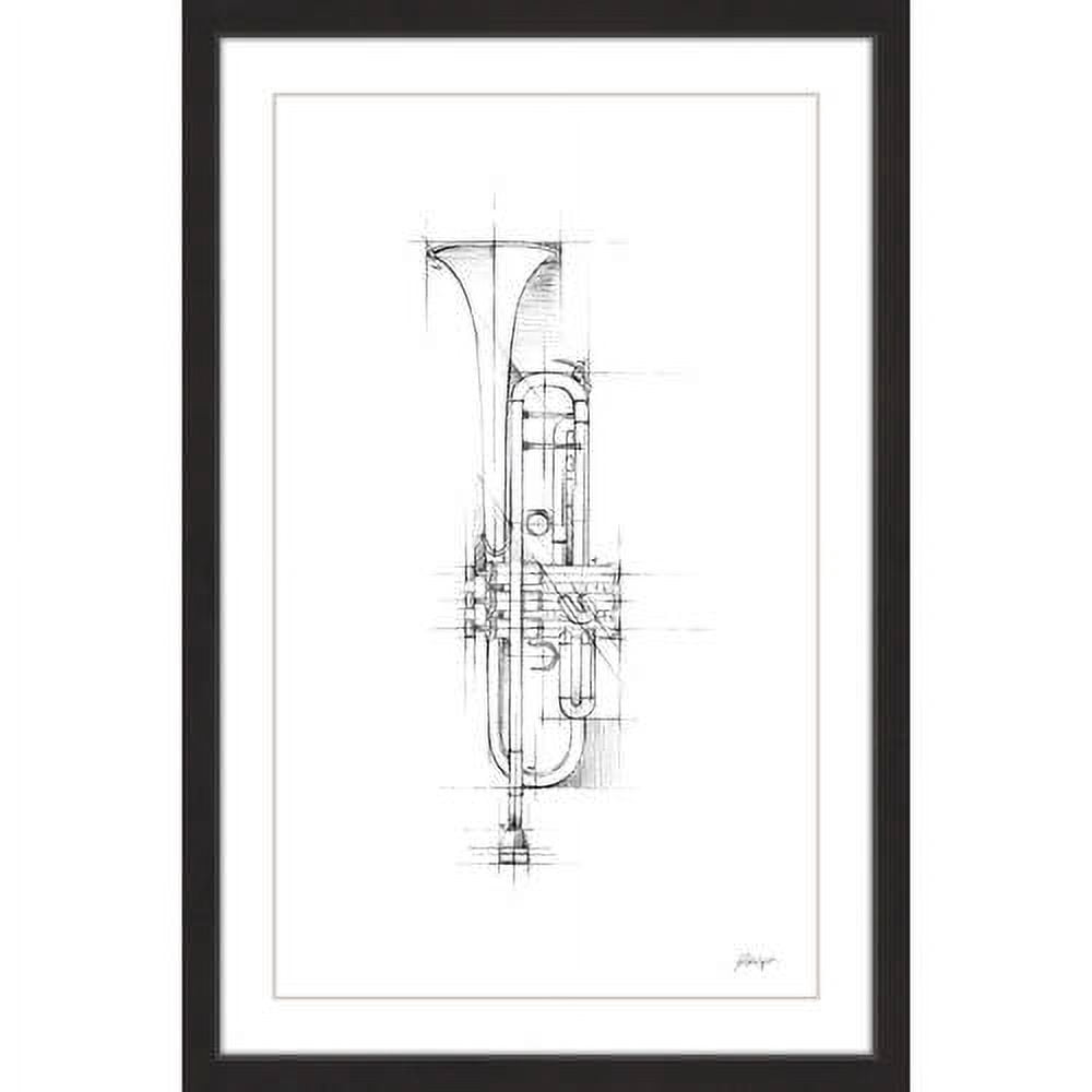Marmont Hill "Trumpet Sketch" Framed Painting Print