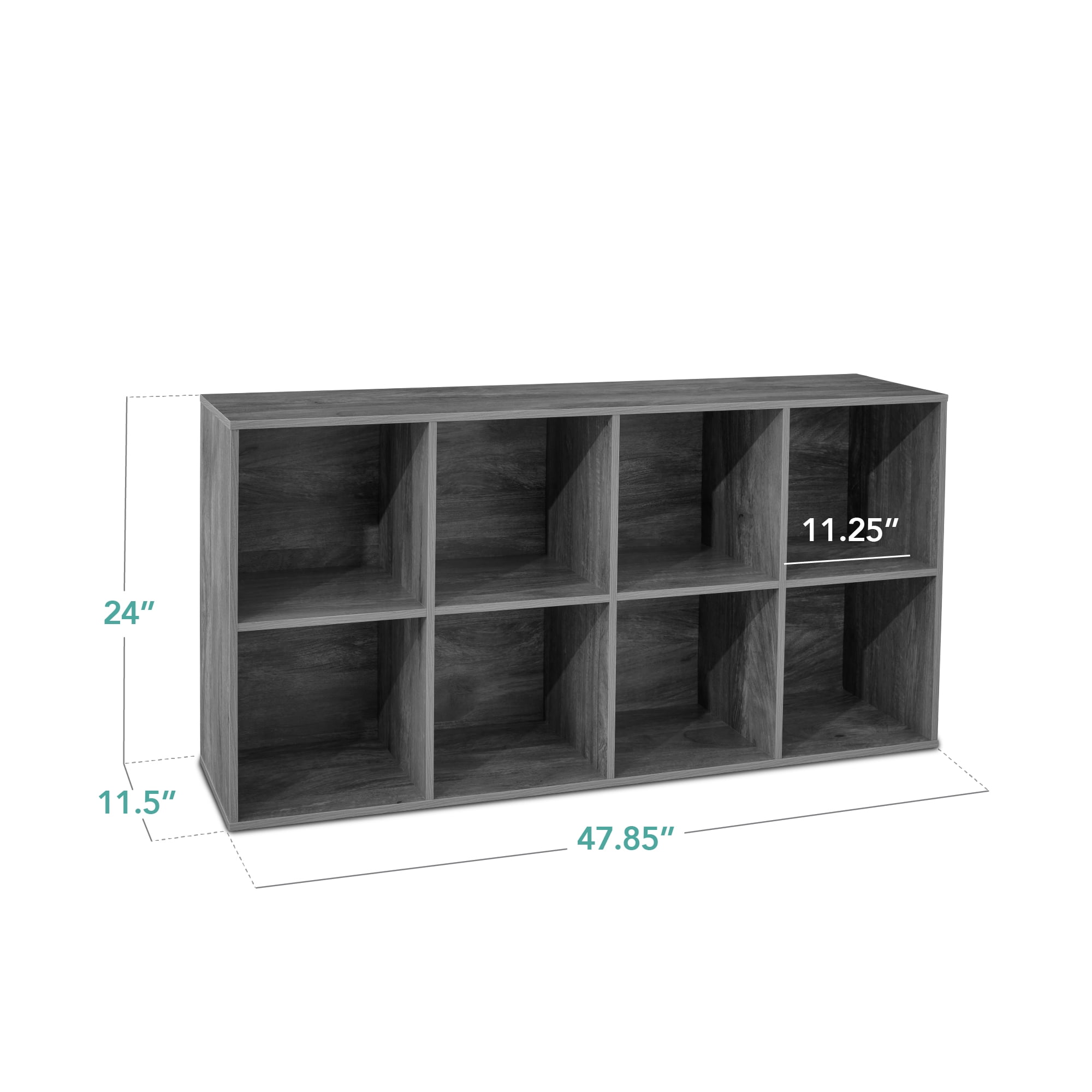 Best Choice Products 8-Cube Bookshelf, 11in Display Storage System, Organizer w/ Removable Back Panels - Dark Gray