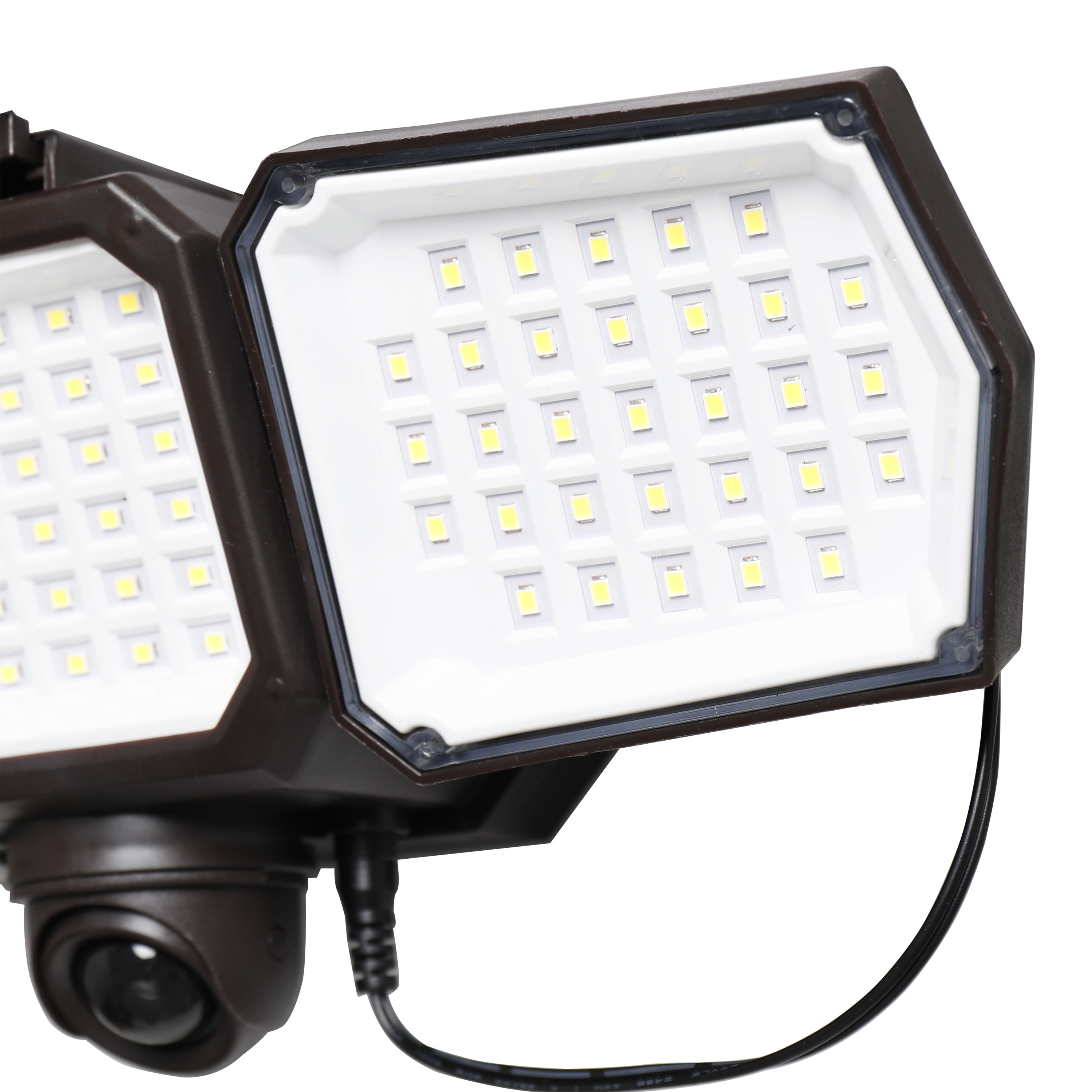 Westinghouse 2000 Lumen LED Triple Head Solar Security Light, Motion Activated in Brown Finish, 103-Degree Beam Spread