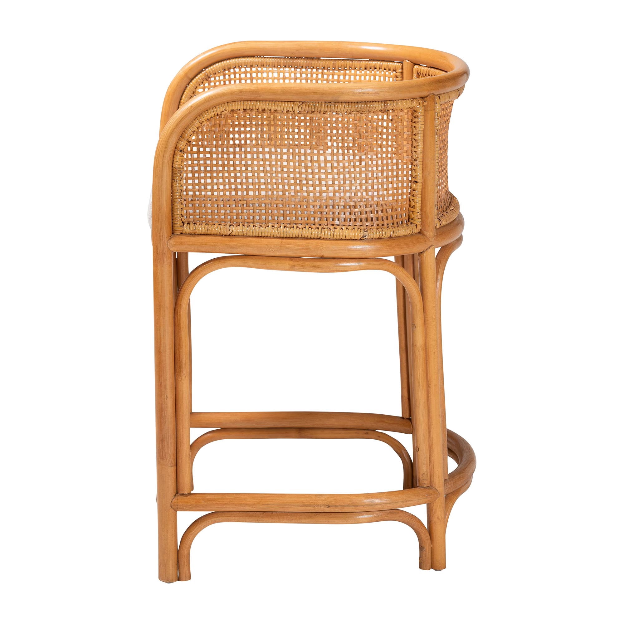 bali & pari Aria Boho Counter Stool, Counter Height, Light Honey